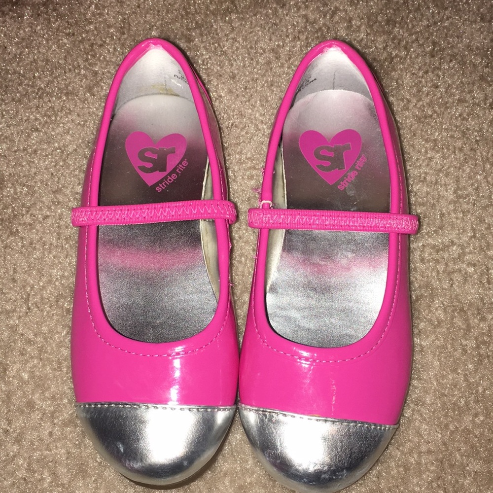 Stride rite pink and silver flats